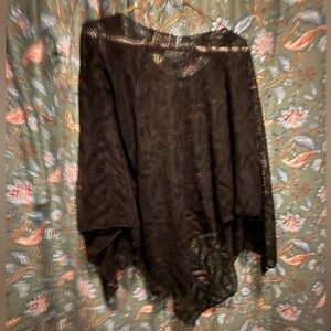 Elegant Black Lace Poncho
